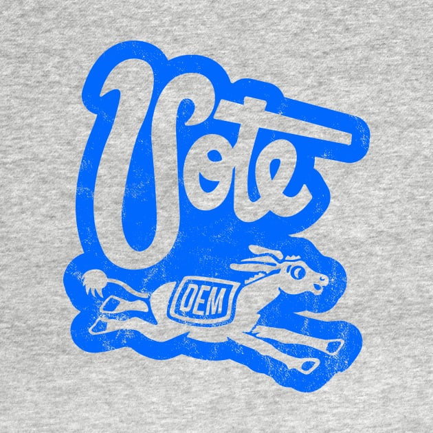 Vintage 1960's Vote Democrat Donkey (Blue) by From The Trail